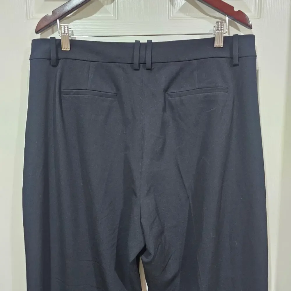 J.Crew Factory Pleated Trouser Pants High Rise Straight Black Leg Size 14 - Picture 3 of 7